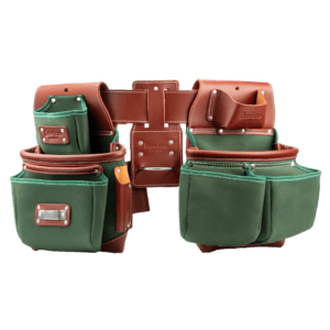 Framer Nylon Leather Tool Belt with Heavy-Duty 21 Pocket System – Premium Buffalo Leather & Nylon Construction Rig