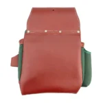 Back view of Bovino nylon leather tool belt showing reinforced leather backing durable stitching and professional construction
