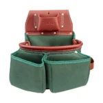 Bovino nylon leather tool belt front pockets with dual tool pouches for carpenters framers roofers and contractors